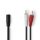 Nedis 2db RCA dugó - 3.5 mm-es aljzat sztereó audio kábel 0.2m fekete (CAGP22255BK02)