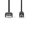 Nedis A dugó - B dugó USB 2.0 kábel 3m fekete (CCGL60100BK30)