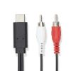 Nedis USB C - RCA kábel 1m (CCGL64240BK10)