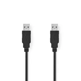   Nedis A dugó - A dugó USB 2.0 kábel 2m fekete (CCGP60000BK20)