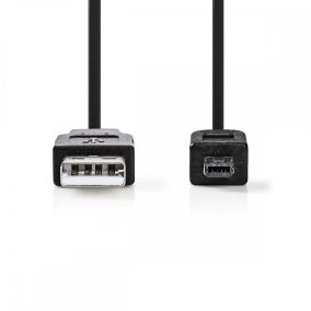   Nedis USB 2.0 USB A - Hirose min 4 tűs kábel fekete 2m (CCGP60200BK20)