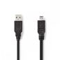 Nedis USB 2.0 USB A - Hirose min 4 tűs kábel fekete 2m (CCGP60200BK20)