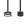 Nedis A dugó - micro B dugó USB 2.0 kábel 0.5m fekete (CCGP60500BK05)