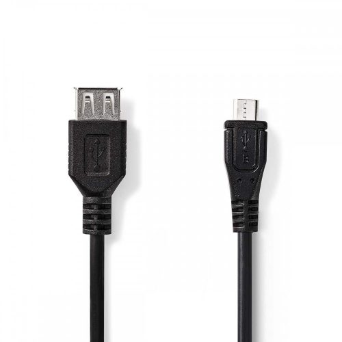 Valueline USB 2.0 kábel Mikro B Dugasz - A Aljzat 0,2 m Fekete (VLCP60570B02)