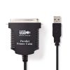 Nedis USB A dugó - Centronics 36 tűs dugó nyomtató kábel 2m Fekete (CCGP60880BK20)