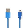 Nedis A dugó - A aljzat USB 3.0 kábel 1m kék (CCGP61010BU10)