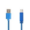 Nedis A dugó - B dugó USB 3.0 kábel 2m kék (CCGP61100BU20)