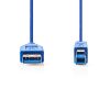 Nedis A dugó - B dugó USB 3.0 kábel 3m kék (CCGP61100BU30)