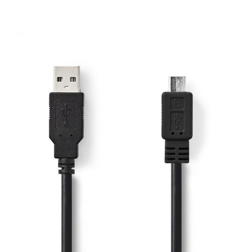 Nedis A dugó - micro B dugó USB 2.0 kábel 1m fekete (CCGT60500BK10)