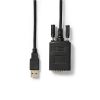 Nedis USB A 2.0 dugó - RS232 dugó Konverter 0.9 m-es kábel (CCGW60852BK09)