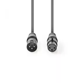   Nedis XLR sztereó 3 pólusú hosszabbító kábel 10m (COTG15010GY100)