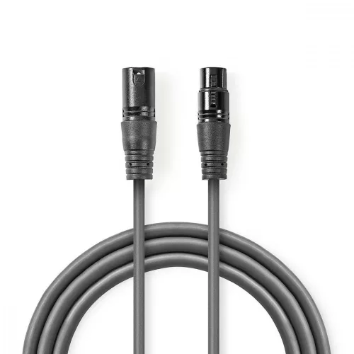 Nedis XLR sztereó 3 pólusú hosszabbító kábel 20m (COTG15010GY200)