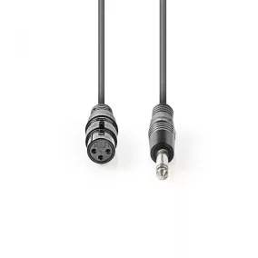   Nedis XLR anya - Jack 6.35 dugó mono audio kábel 10m (COTG15120GY100)
