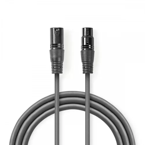 Nedis XLR sztereó 3 pólusú hosszabbító kábel 0.5m (COTH15010GY05)