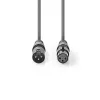 Nedis XLR 3 tűs dugó - XLR 3 tűs aljzat kábel 0.5m (COTH15012GY05)