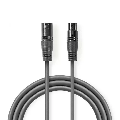 Nedis XLR 3 tűs dugó - XLR 3 tűs aljzat kábel 1m (COTH15012GY10)