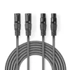 Nedis 2x XLR 3 pólusú hosszabbító kábel 1.5m (COTH15030GY15)