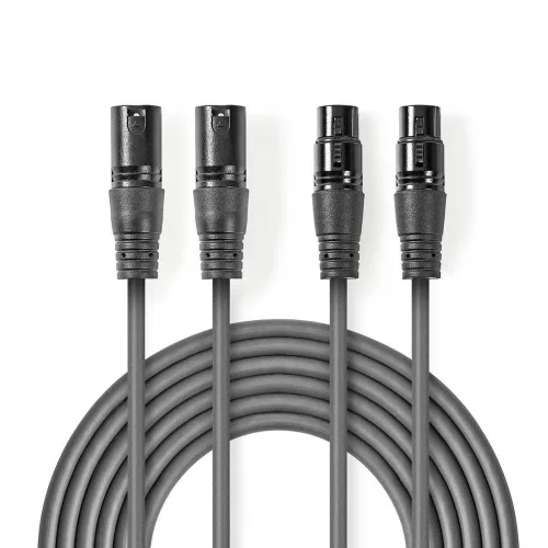 Nedis 2x XLR 3 pólusú hosszabbító kábel 1.5m (COTH15030GY15)