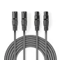   Nedis 2x XLR 3 pólusú hosszabbító kábel 1.5m (COTH15030GY15)