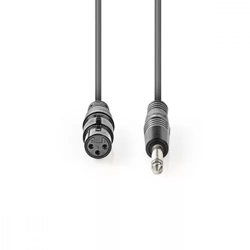 Nedis XLR anya - Jack 6.35 dugó mono audio kábel 1.5m (COTH15120GY15)