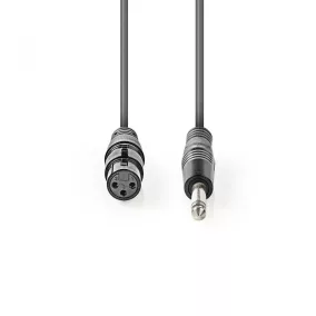   Nedis XLR anya - Jack 6.35 dugó mono audio kábel 5m (COTH15120GY50)