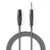 Nedis XLR anya - Jack 6.35 dugó mono audio kábel 5m (COTH15120GY50)