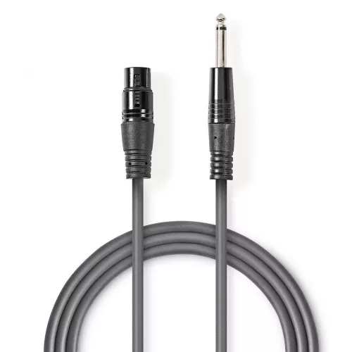 Nedis XLR anya - Jack 6.35 dugó mono audio kábel 5m (COTH15120GY50)