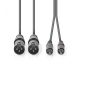   Nedis 2x XLR 3 pólusú dugó - 2x RCA dugó kábel 1.5m (COTH15210GY15)
