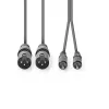 Nedis 2x XLR 3 pólusú dugó - 2x RCA dugó kábel 3m (COTH15210GY30)