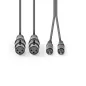   Nedis 2x XLR 3 pólusú aljzat - 2x RCA dugó kábel 1.5m (COTH15230GY15)