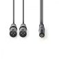   Nedis 2x XLR apa - Jack 3.5 stereo apa kábel 1.5m (COTH15310GY15)