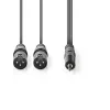 Nedis 2db XLR 3 tűs dugó - 3.5 mm-es dugó audio kábel 3m szürke (COTH15310GY30)