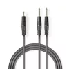 Nedis 2x Jack 6.35 mono - 1x Jack 3.5 sztereo kábel 1.5m (COTH23200GY15)