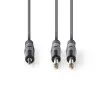 Nedis 2x Jack 6.35 mono - 1x Jack 3.5 sztereo kábel 1.5m (COTH23200GY15)