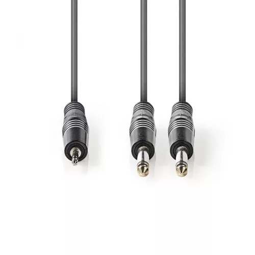 Nedis 2x Jack 6.35 mono - 1x Jack 3.5 sztereo kábel 1.5m (COTH23200GY15)