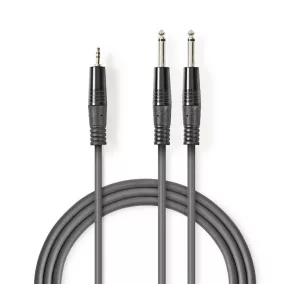   Nedis 2x jack 6.35 mono - 1x jack 3.5 sztereo kábel 3m (COTH23200GY30)