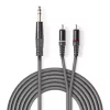 Nedis sztereó Jack 6.35" - 2x RCA 1.5m kábel (COTH23300GY15)