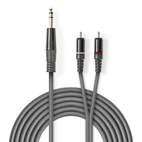 Nedis sztereó Jack 6.35" - 2x RCA 3m kábel (COTH23300GY30)