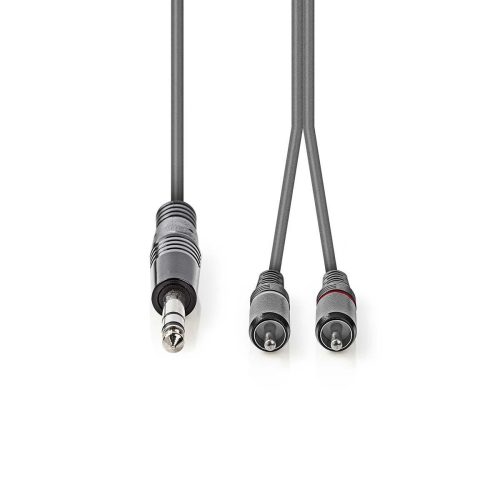 Nedis sztereó Jack 6.35" - 2x RCA 3m kábel (COTH23300GY30)