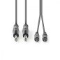 Nedis 2x 6.35mm Jack monó dugó - 2x RCA monó dugó 3m (COTH23320GY30)