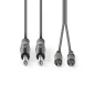   Nedis 2x 6.35mm jack monó dugó - 2x RCA monó dugó 5m (COTH23320GY50)