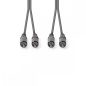 Nedis Sztereó audiokábel 2 db RCA - 2 db RCA 1.5m, Szürke (COTH24200GY15)