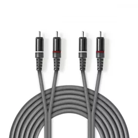 Nedis sztereó audio 2x RCA kábel 3m (COTH24200GY30)