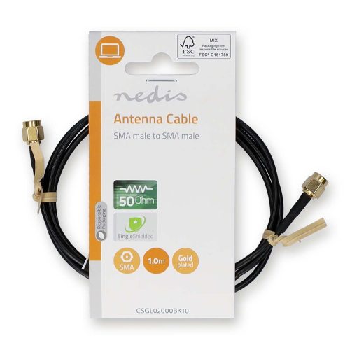 Nedis SMA apa - apa antenna kábel 1m (CSGL02000BK10)
