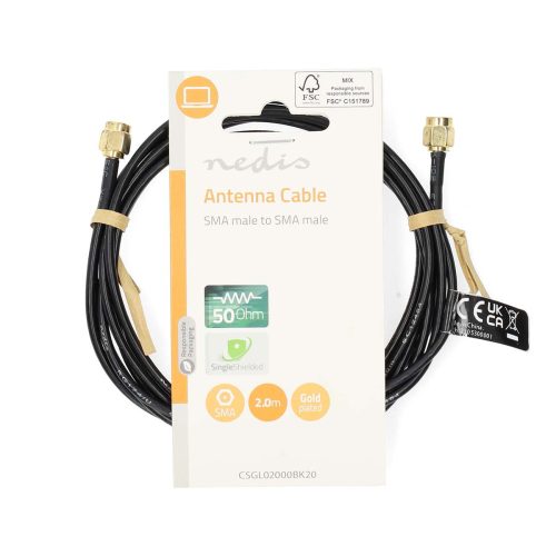 Nedis SMA apa - apa antenna kábel 2m (CSGL02000BK20)
