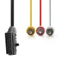  Nedis SCART dugó - 3db RCA dugó kapcsolható SCART kábel 1m (CVGP31130BK10)