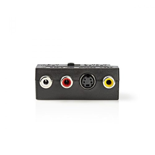 Nedis SCART dugó - S-Video aljzat + 3db RCA-aljzat Kapcsolható SCART adapter fekete (CVGP31902BK)