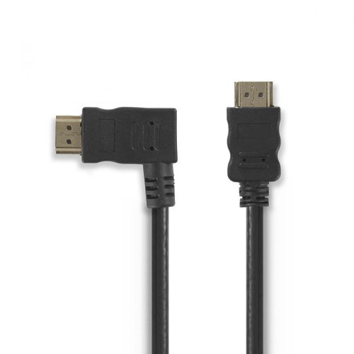 Nedis 1.5m HDMI 1.4 ethernet kábel Balra hajlított fekete (CVGP34250BK15)
