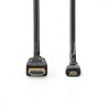 Nedis micro HDMI 1.4 kábel 2m fekete (CVGP34700BK20)