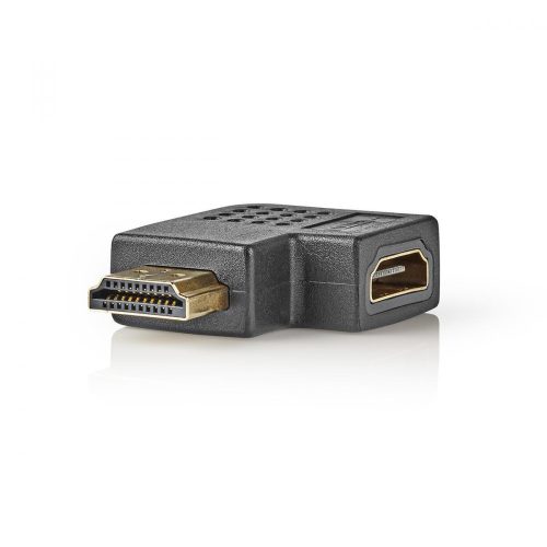 Nedis HDMI-csatlakozó - HDMI-aljzat HDMI-adapter Jobbra hajlított fekete (CVGP34904BK)